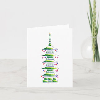 Pagode de Natal em Chinoiserie: Cartão de Nota em