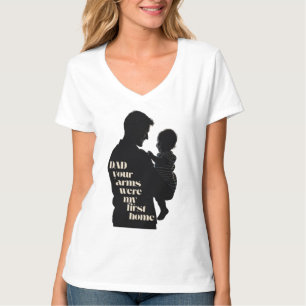 Pai bonito com T-Shirt feminina