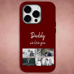 Pai com Crianças e Colagem de Fotos de Pai Familia<br><div class="desc">Pai com Crianças e capas de iphone de Colagem de Fotos de Pai Familiar. Colagem de 6 fotos, nome do pai com uma doce mensagem em um roteiro branco e nomes de crianças que sobrepõem as fotos. Adicione suas 6 fotos favoritas da família. Bela manutenção e presente de aniversário, Dia...</div>