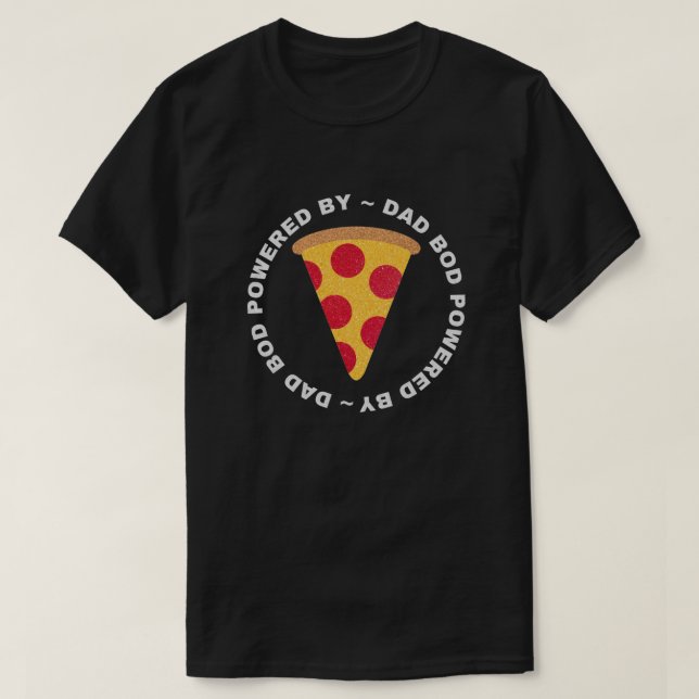 Pai Com Pizza Glitter T-Shirt (Frente do Design)