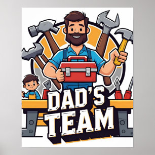 Pai da equipe de ferramentas da família Poster dig