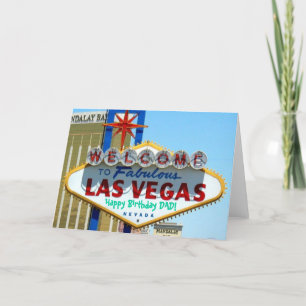 Pai de aniversário feliz de Las Vegas! Cartão
