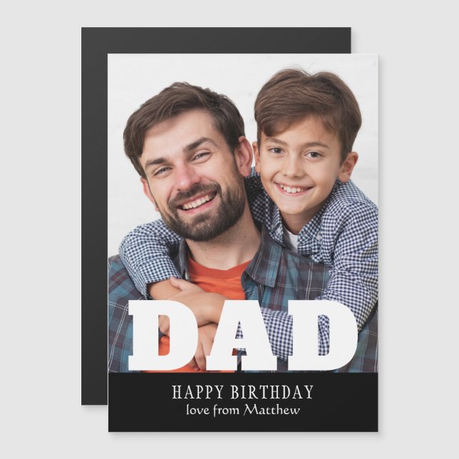 Pai de aniversário feliz Foto personalizada modern (Frente/Verso)