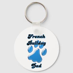 Pai de Buldogue Francês Chaveiro Azul Pawprint