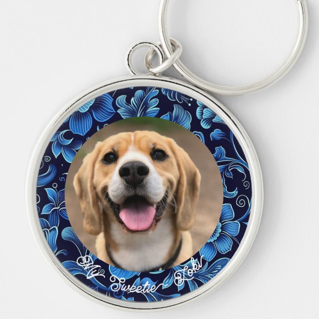 Pai de Cachorro Bonito Oferece Chaveiro de Foto Pe (Frente)