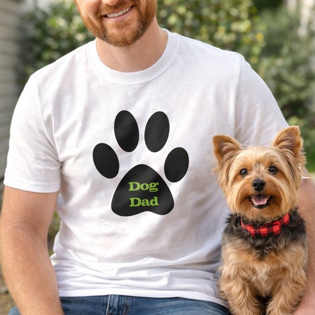 Pai de Cachorro Camiseta Masculina Preta (Criador carregado)