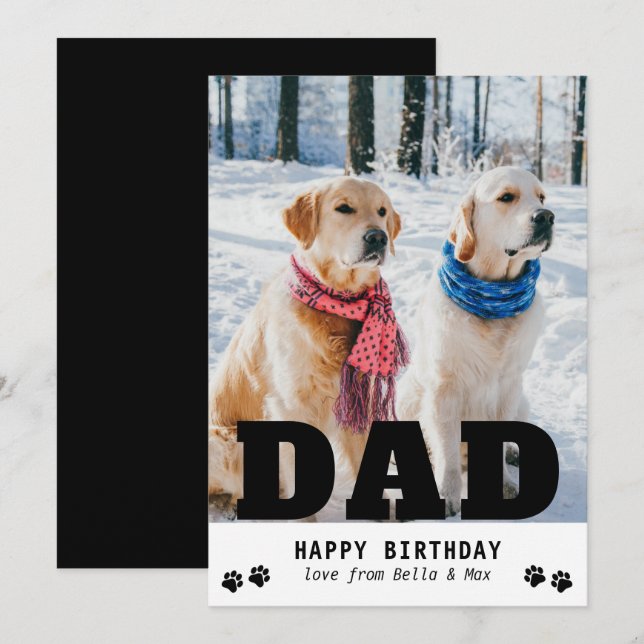 Pai de Cães Feliz Aniversário Foto Personalizada M (Frente/Verso)