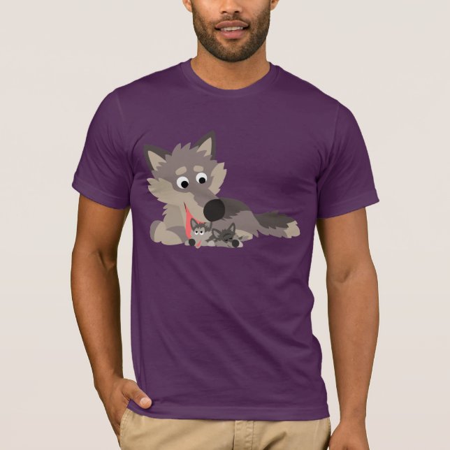 Pai de desenho animado fofo e camiseta (Frente)