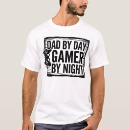 Pai de Dia Gamer à Noite Camiseta - Divertido Jogo