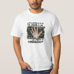 Pai de Estilo Vintage e camiseta design do Exércit