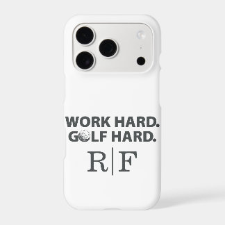Pai de Golfe Engraçado Monograma Trabalhe Duro Gol