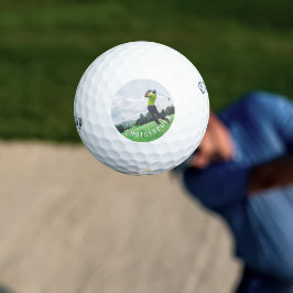 Pai de Golfe Nome Monograma Golf Balls