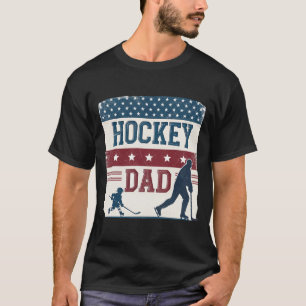 Pai de hóquei EUA Bandeira T-Shirt