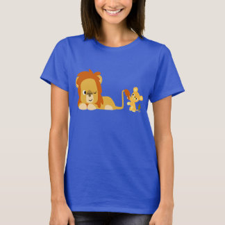 Pai de Leão de Cartoon e Camiseta de Mulheres Cubo