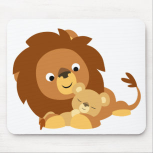Pai de Leão de Cartoon e Mousepad Cub Loving