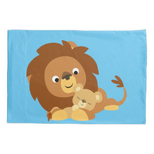Pai De Leão E Cubo De Cartoon Bonito E Amável