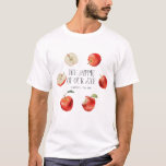 Pai De Maçãs Vermelhas A Ser Camisa T<br><div class="desc">Um tema divertido de maçã para a sua chá de fraldas. Ilustração aquosa das maçãs vermelhas.</div>