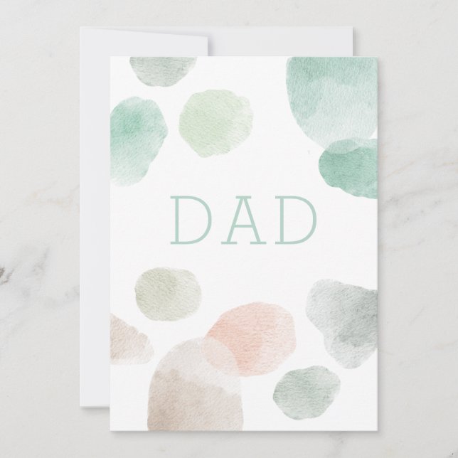 Pai. Dia de os pais Feliz do Pastel de Aquarela (Frente)