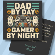 Pai dia de os pais por dia Gamer por cartão noturn