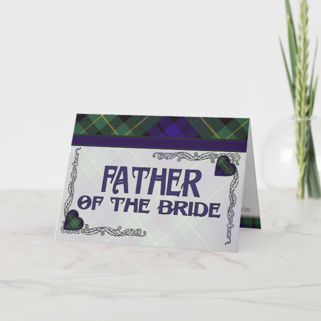 Pai do convite da noiva - Tartan de Barclay (Frente)
