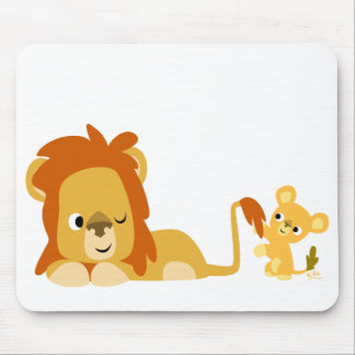 Pai do leão de animação em branco e Mousepad de cu