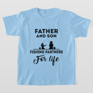 Pai e filho pescando palavra art T-Shirt