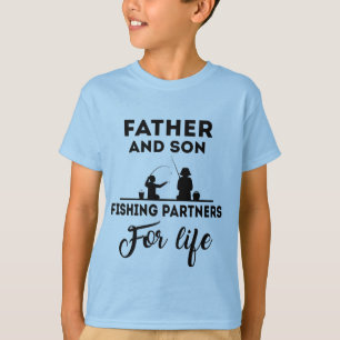 Pai e filho pescando palavra-arte T-Shirt