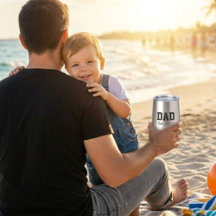 Pai Estabelecido Texto Preto Negrito Aço Inoxidáve