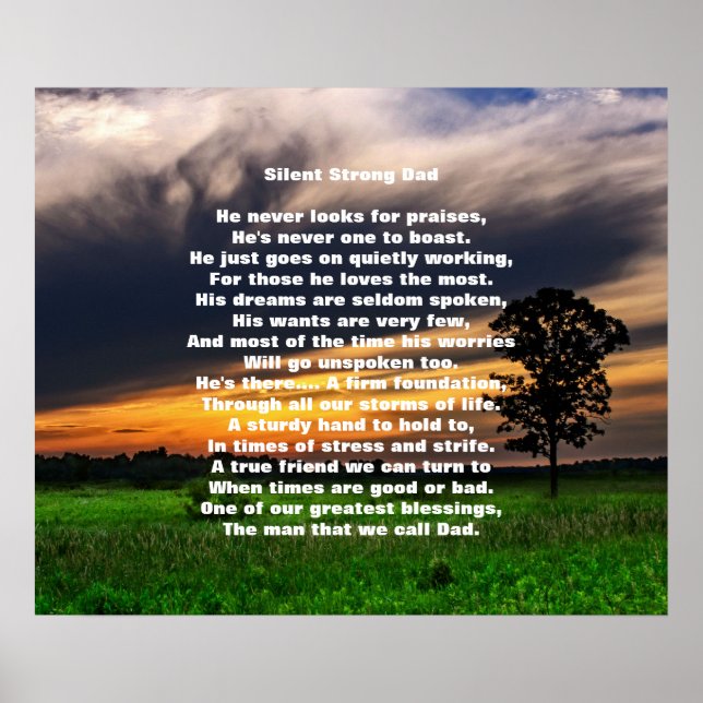 Pai Forte Silencioso de 24" x Poster de 20" (Matte (Frente)