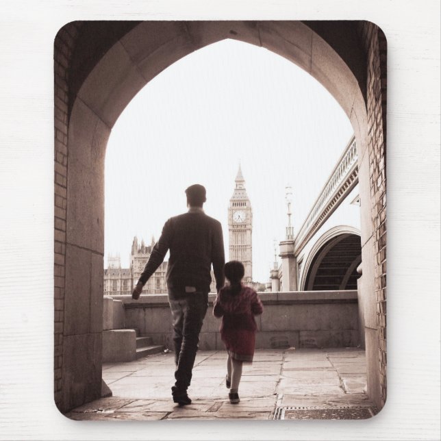 Pai Little Girl - Big Ben - Londres - Mousepad (Frente)