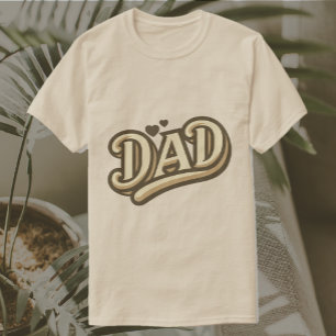 Pai Love Hearts Typografia Graphic T-Shirt