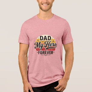 Pai Meu Herói Para Sempre Camisa Retro Vintage Des
