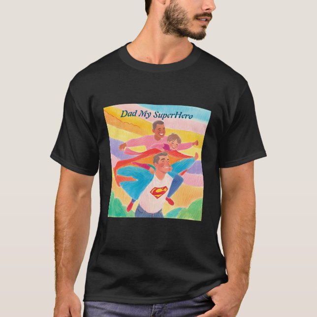 Pai Meu SuperHerói - Camisa Escura Básica (Frente)