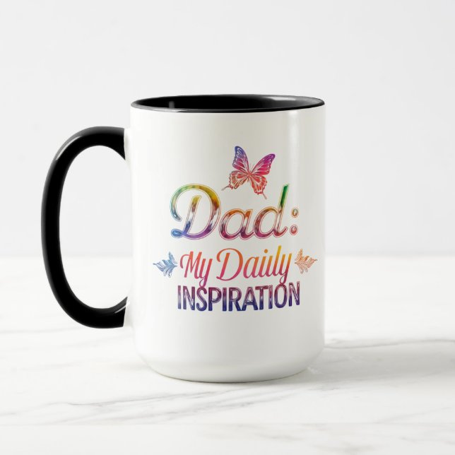 Pai: Minha Inspiração Diária - Caneca Combo 15 oz  (Esquerda)