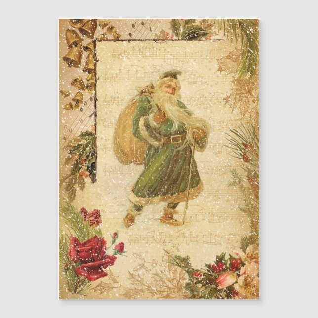 Pai Natal em neve com Rosas e música (Frente)