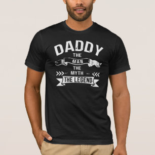 Pai O Homem O Mito A Lenda Básica Camisa Escura