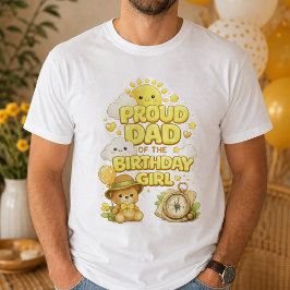 Pai Orgulhoso da Menina do Aniversário Camiseta Ma