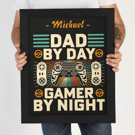 Pai por dia Gamer por Poster personalizável à noit