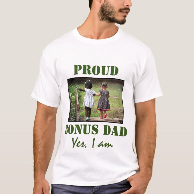 PAI PROUD BONUS | T-Shirt WHITE com Foto Personali (Frente)