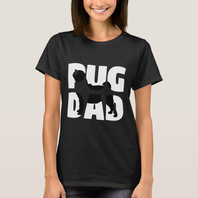 Pai Pug Presente Pug Pai Camiseta Pai de Cachorro  (Frente)