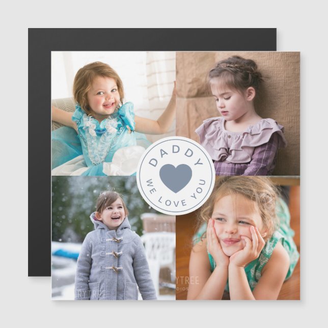 Pai Que Te Amo Foto Coração Bonita (Frente/Verso)