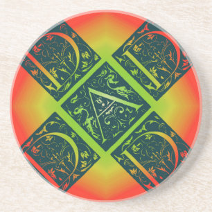 Pai Rico Texto Porta copos Laranja e Amarela