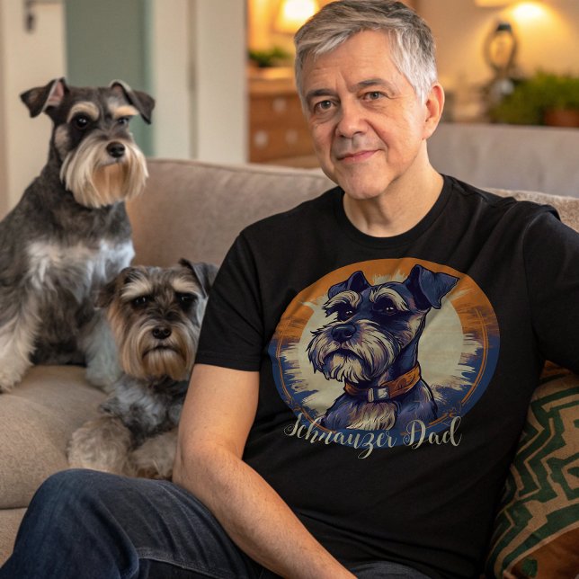 Pai T-Shirt Retro Schnauzer (Criador carregado)