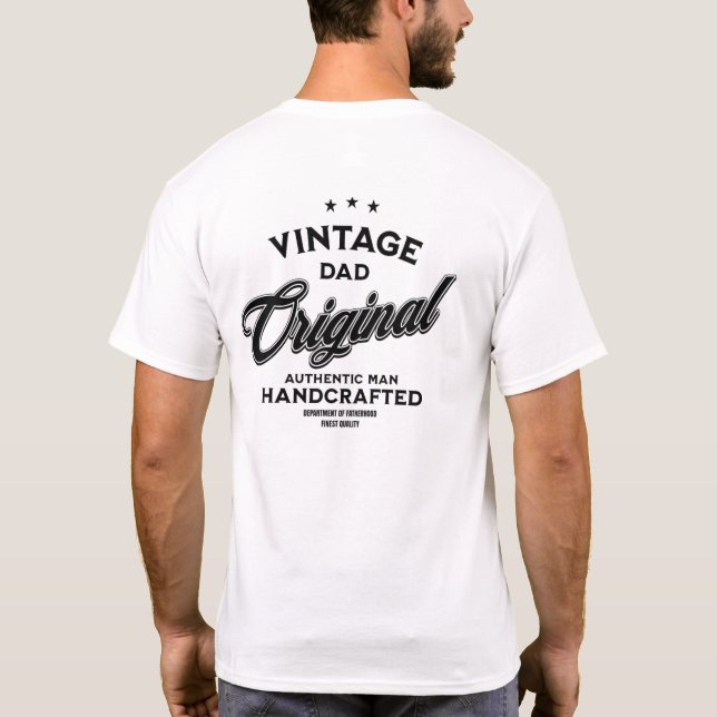 Pai Vintage Original T-Shirt Back Impressão (Verso)