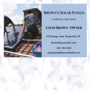 Painéis de energia solar editáveis Cartão de visit
