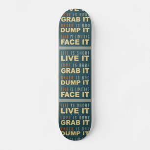 Painéis de skate de conselho de vida motivacionais