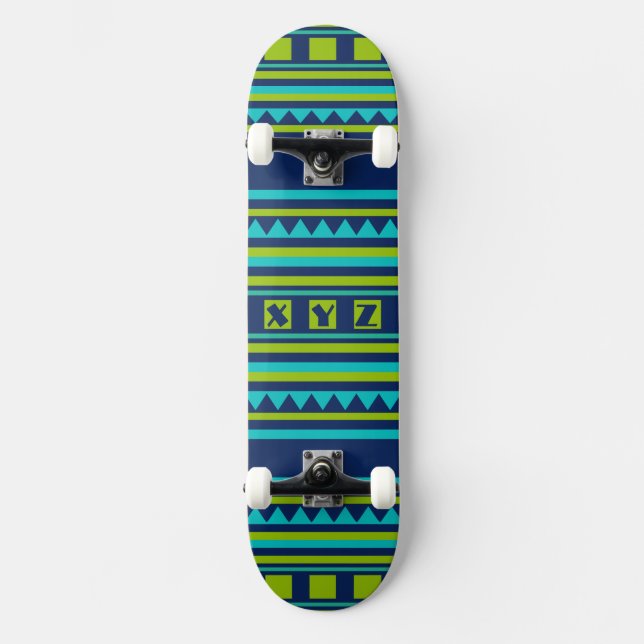 Painéis de skate de monograma de padrão quilo (Frente)