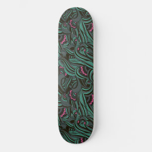 Painéis de skate de padrão floral verde e rosa