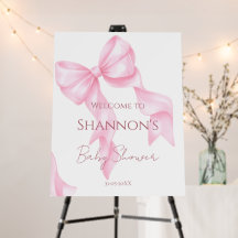 Painel de Boas-Vindas Festa de Bebê Coquette com L