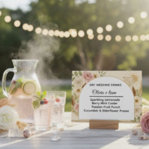 Painel de Espuma Arco Boho Sinal de Menu de Bebida